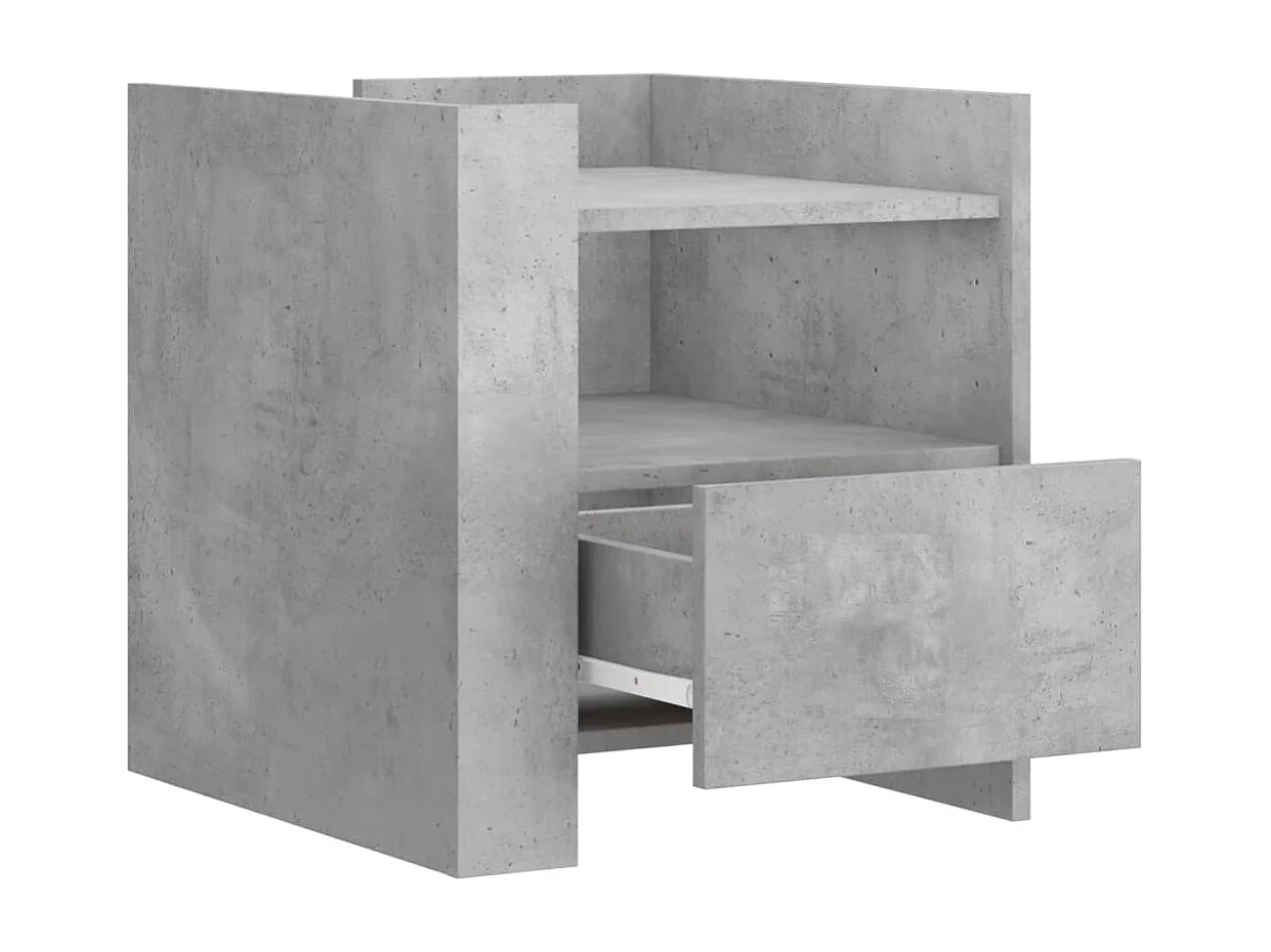 Nachttisch-Beistelltisch Betongrau 45x50x50 cm Holzwerkstoff SHL54272