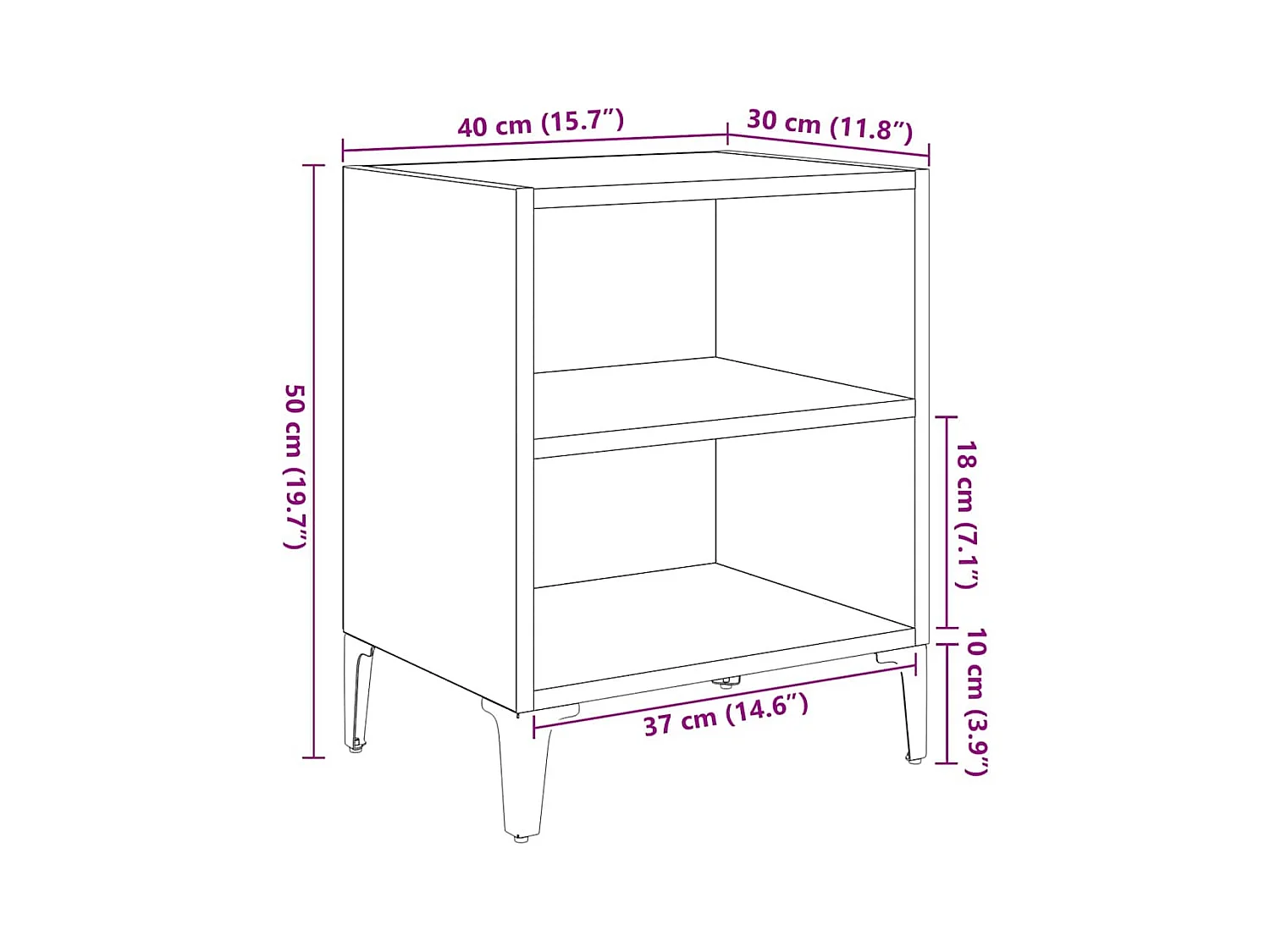 Mesita de Noche | Mesa auxiliar | Armario de Noche 2 uds. Roble artisan 40x30x50 cm