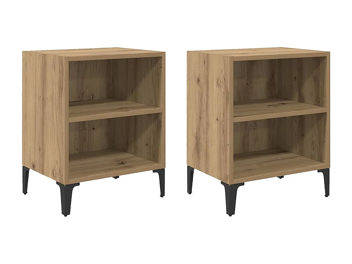 Nachttisch 2er Set-Beistelltisch Artisan-Eiche 40 x 30 x 50 cm Holzwerkstoff SHL38788