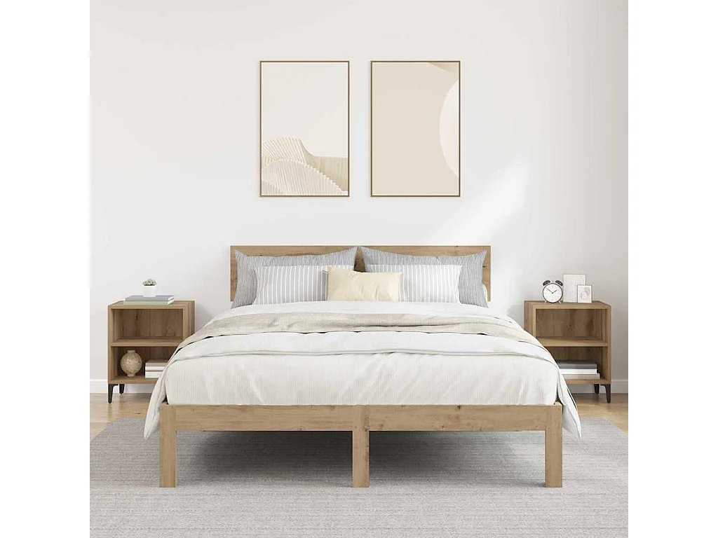 Nachttisch 2er Set-Beistelltisch Artisan-Eiche 40 x 30 x 50 cm Holzwerkstoff SHL38788