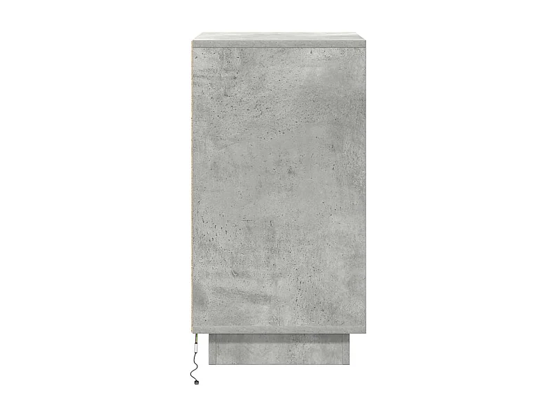 Table de chevet Étroite-Table d'appoint avec Éclairage LED gris béton 38x34x65 cm