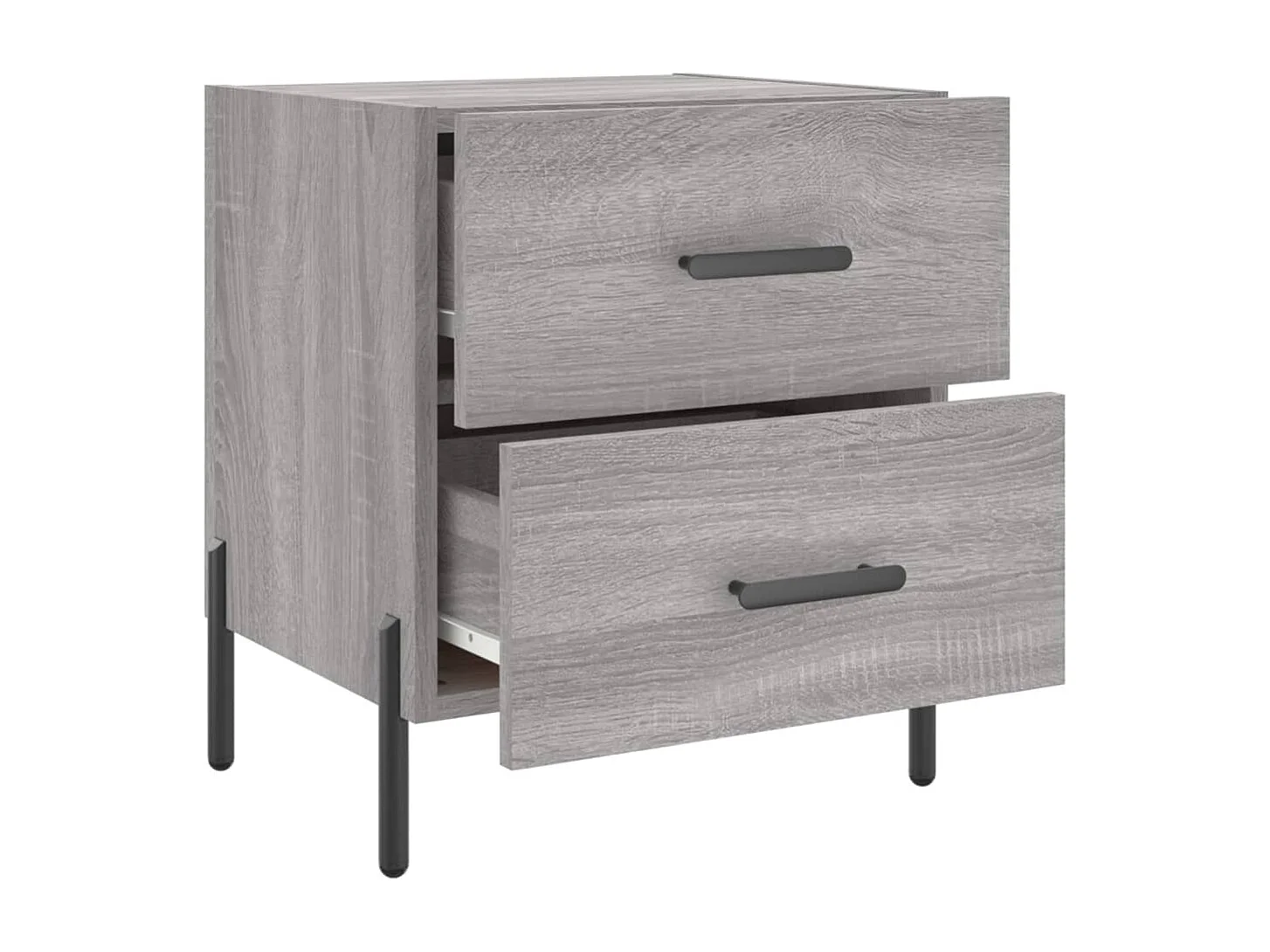 Mesitas de noche | Mesilla de noche 2 uds madera ingeniería gris Sonoma 40x35x47,5 cm