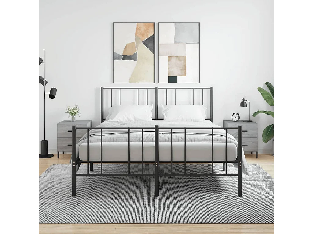 Nachttisch 2er Set-Beistelltisch-Nachttischkommode Grau Sonoma 40x35x47,5 cm Holzwerkstoff SHL15187