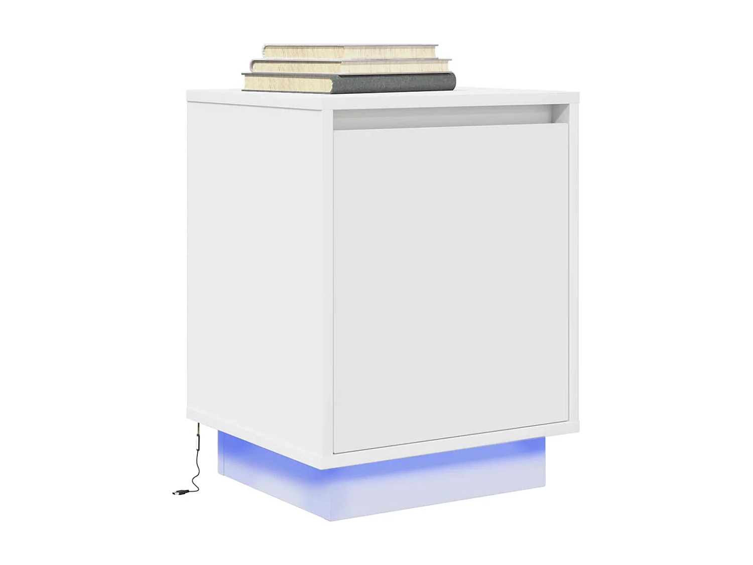 Nachttische mit LED-Leuchten 2er Set | Beistelltisch Weiß 38x34x50 cm SHL97975