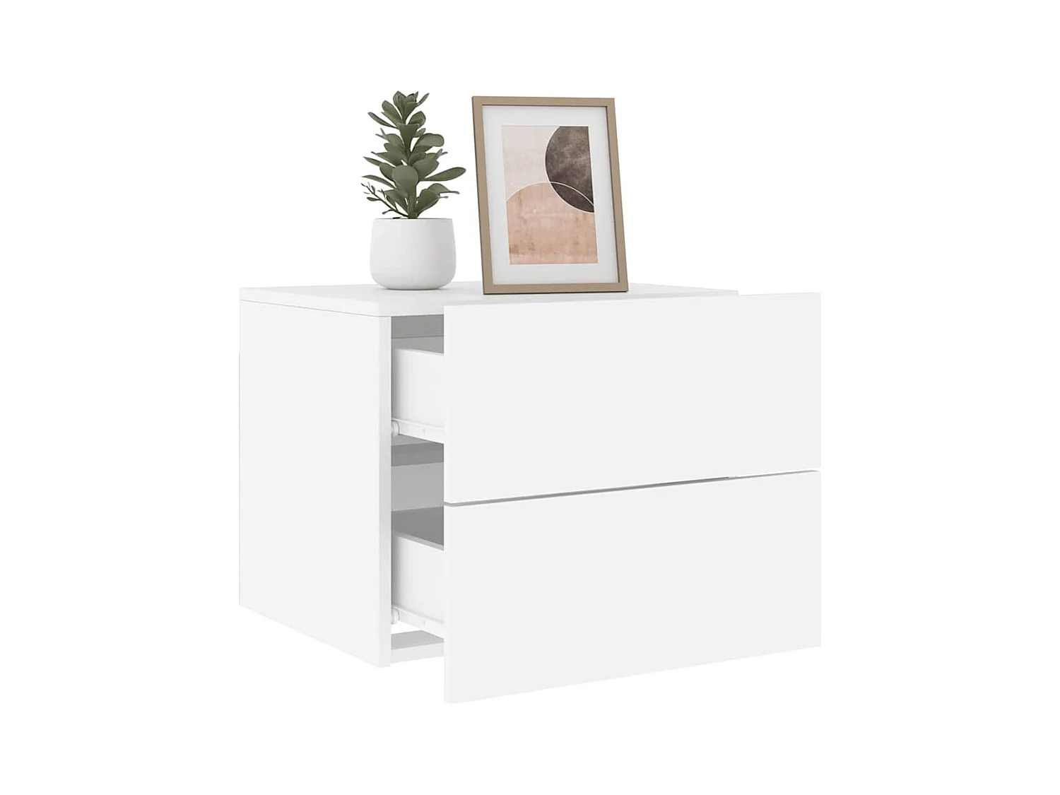 Mesitas de noche | Mesilla de noche de pared con luces LED 2 unidades blanco