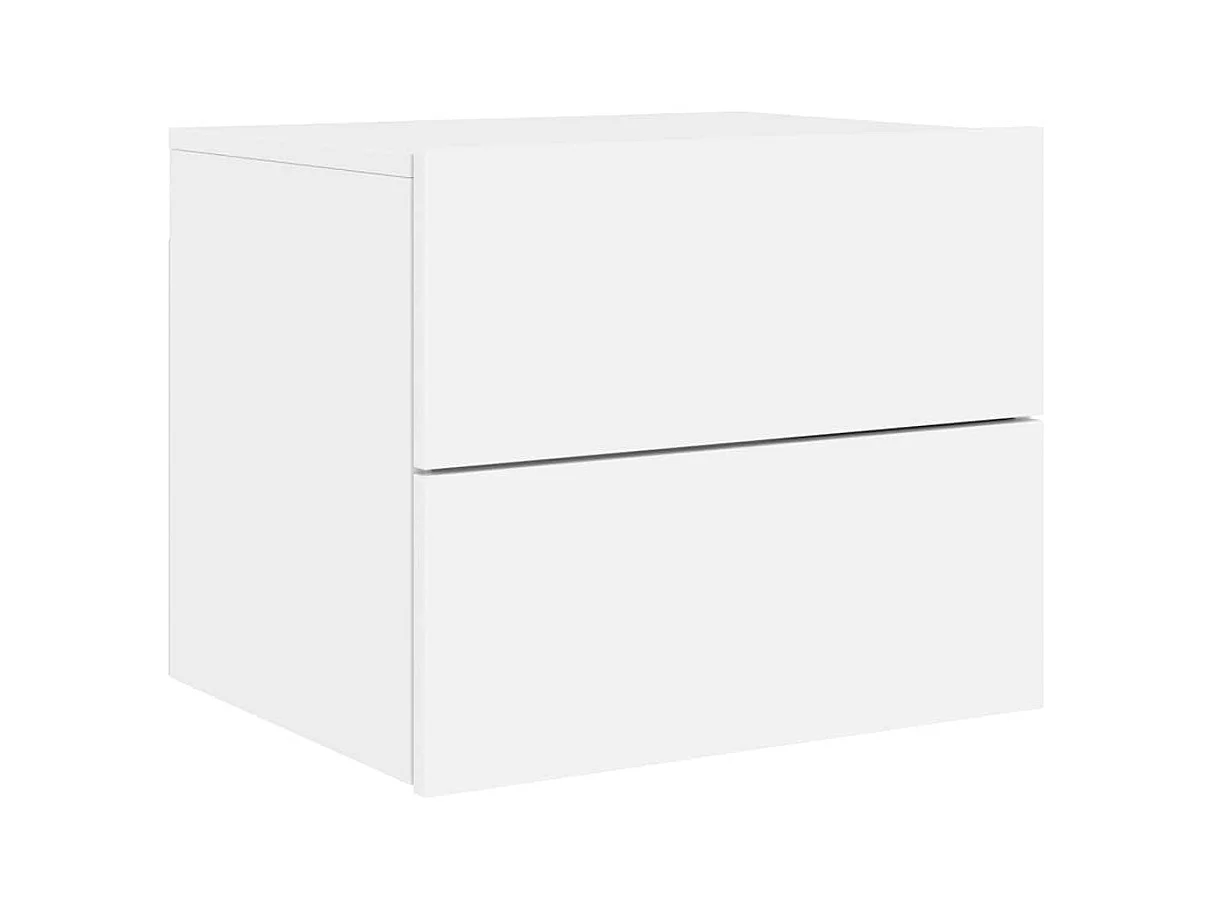 Mesitas de noche | Mesilla de noche de pared con luces LED 2 unidades blanco