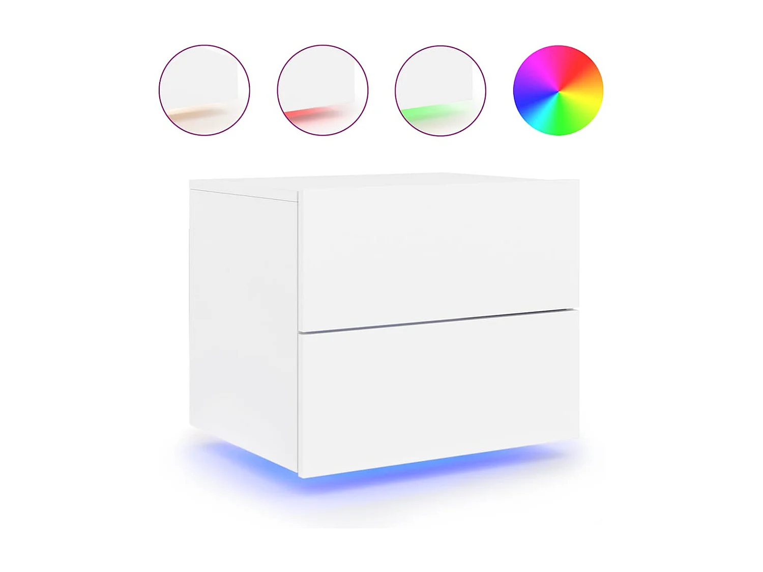 Mesitas de noche | Mesilla de noche de pared con luces LED 2 unidades blanco