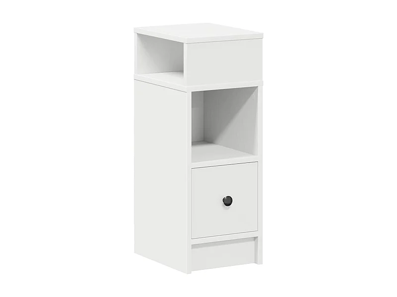 Comodino con Cassetto | Tavolino da notte Bianco 25x31x66 cm SHL9997