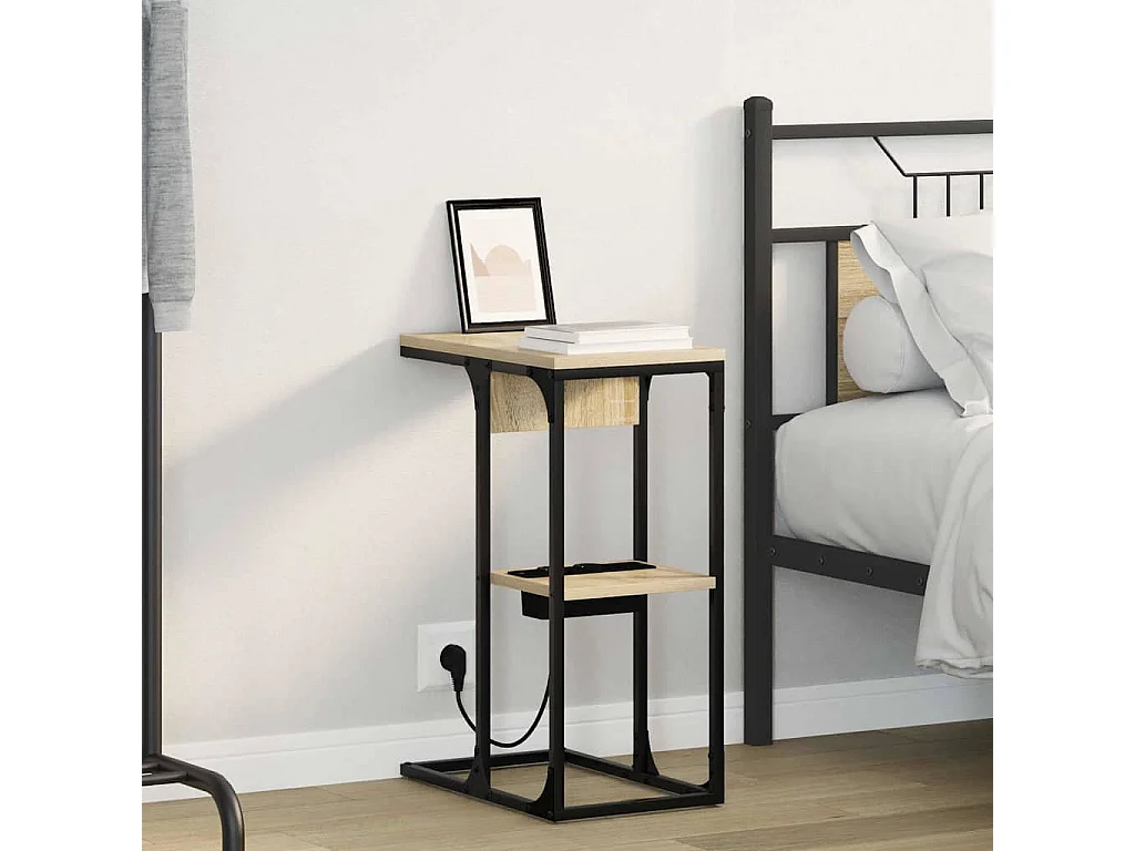 Mesa de Noche | Mesa auxiliar | Mesita de noche Roble Sonoma 41.5x26x60.5 cm