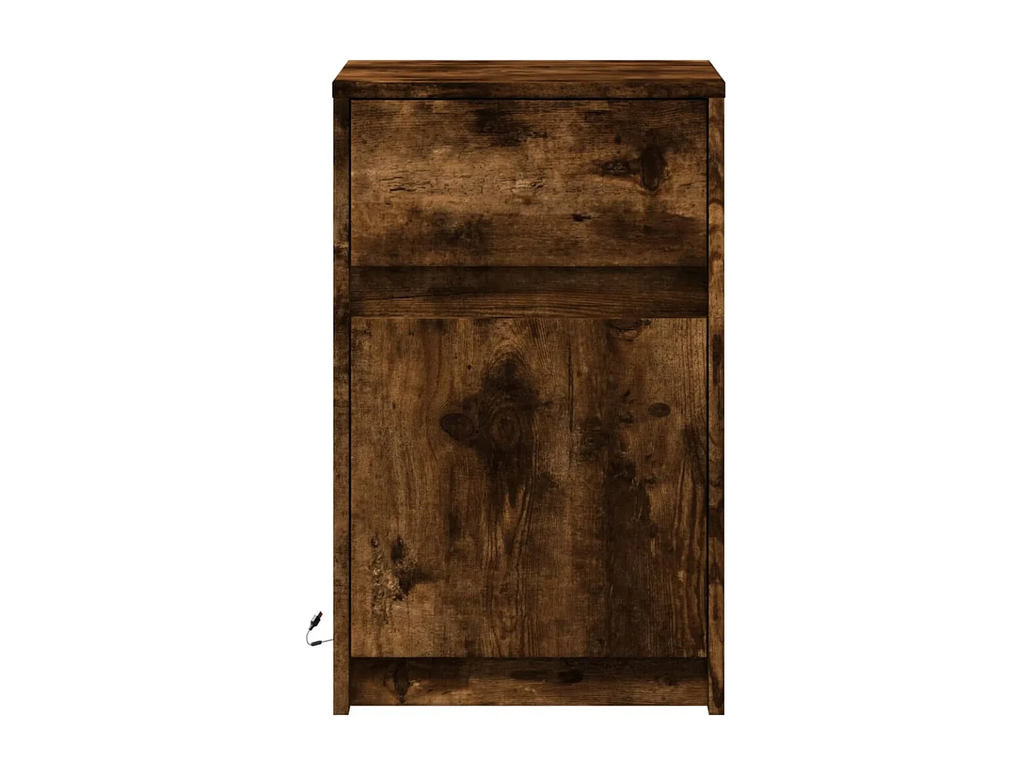 Table de chevet-Table d'appoint avec Éclairage LED chêne fumé bois d'ingénierie