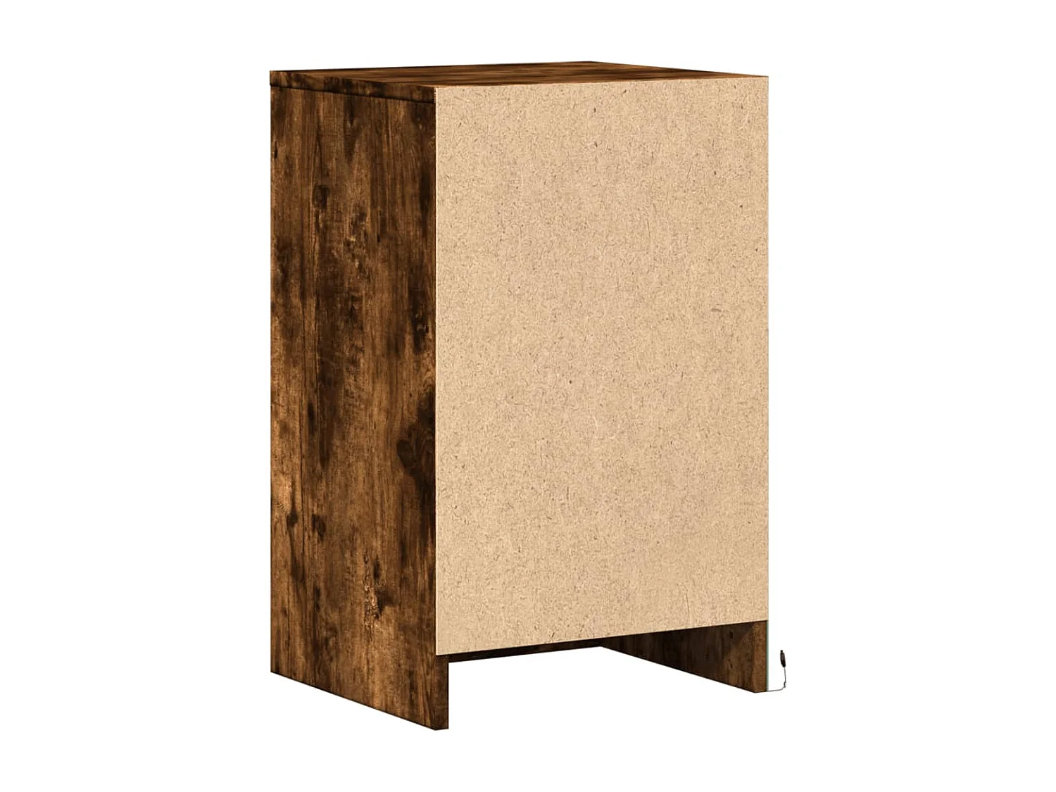 Table de chevet-Table d'appoint avec Éclairage LED chêne fumé bois d'ingénierie