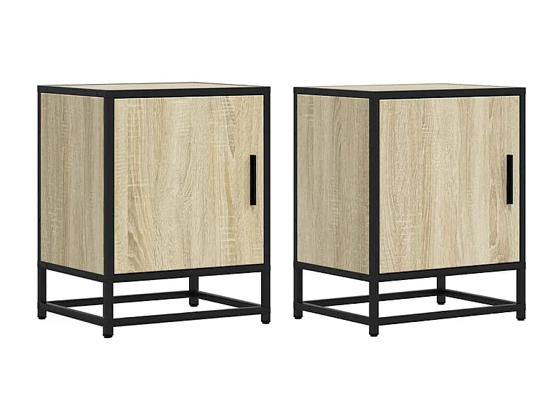 Mesitas de noche | Mesilla de noche 2 uds madera ingeniería roble sonoma 40x31x50cm