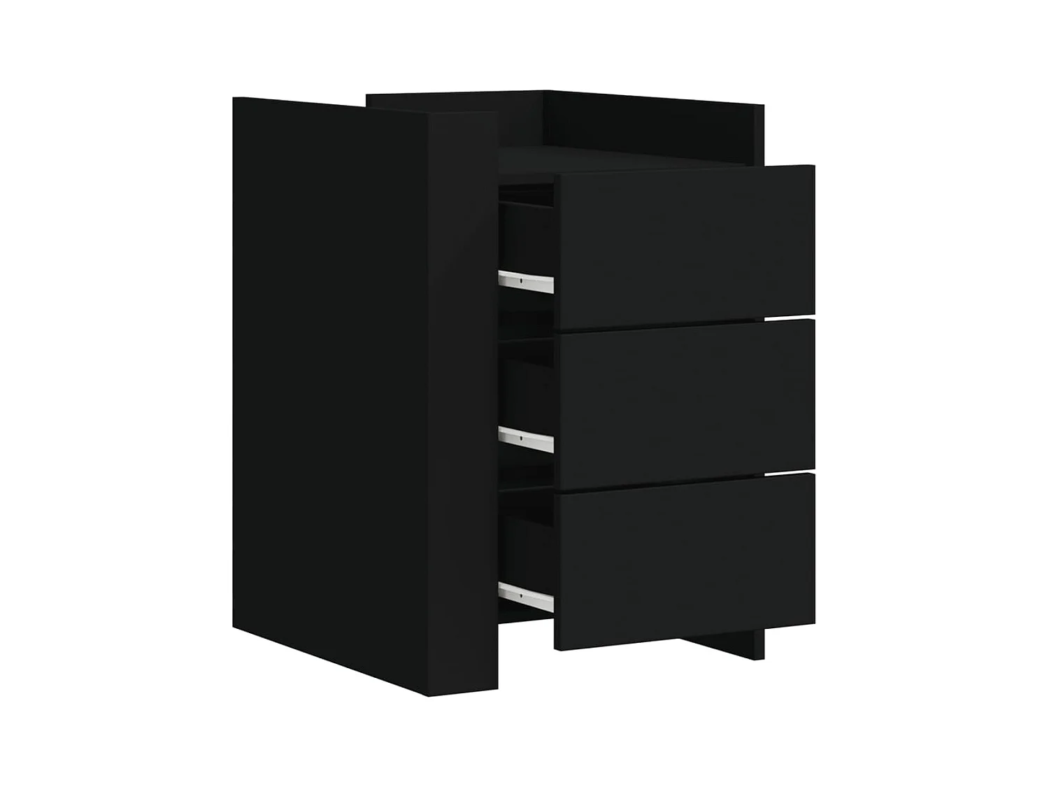 Mesita de noche | Mesilla de noche madera de ingeniería negro 45x50x65 cm