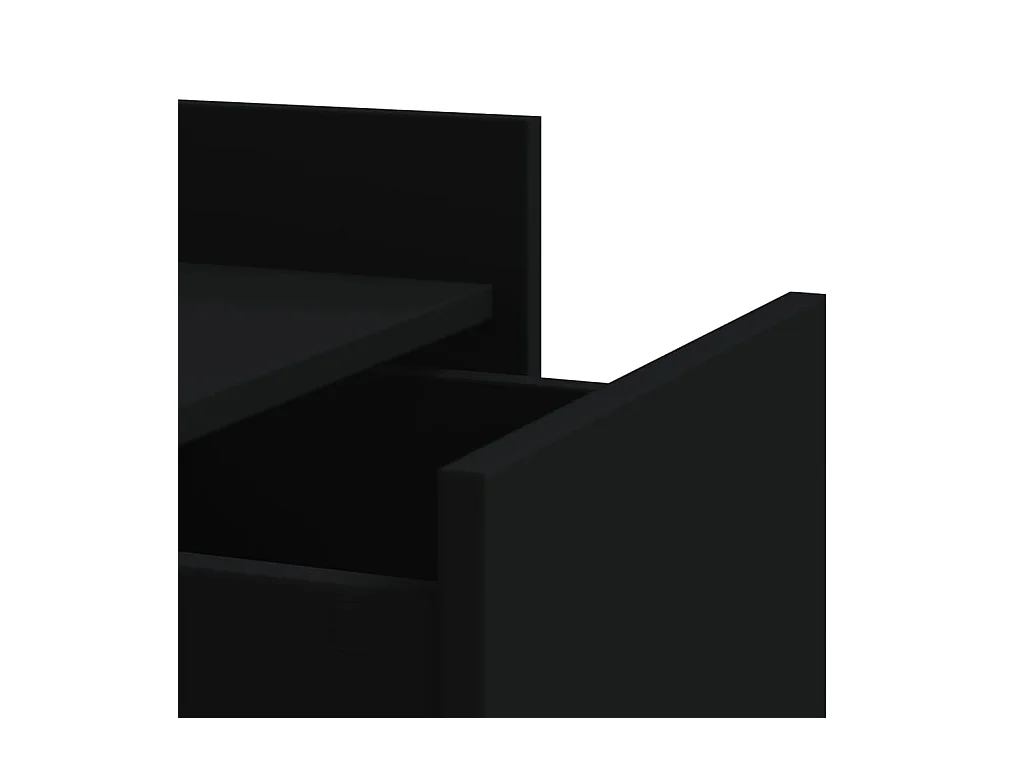 Mesita de noche | Mesilla de noche madera de ingeniería negro 45x50x65 cm