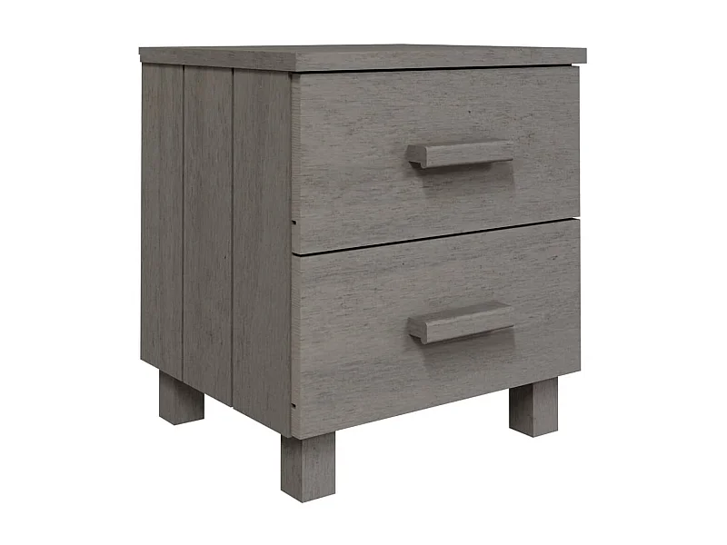 Table de chevet-Table d'appoint HAMAR Gris clair 40x35x44,5 cm Bois pin massif