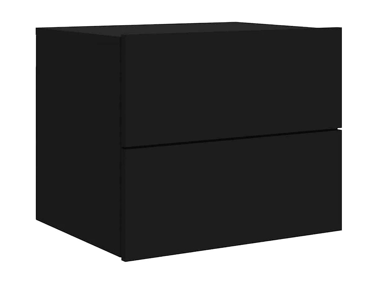 Nachttisch hängend 2er Set | Wand-Nachttische mit LED-Leuchten Schwarz SHL9689