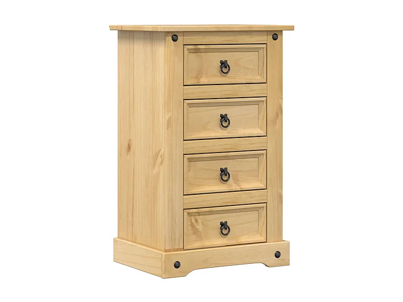 Mesita de noche | Mesilla de noche Corona madera maciza de pino 53x39x84 cm