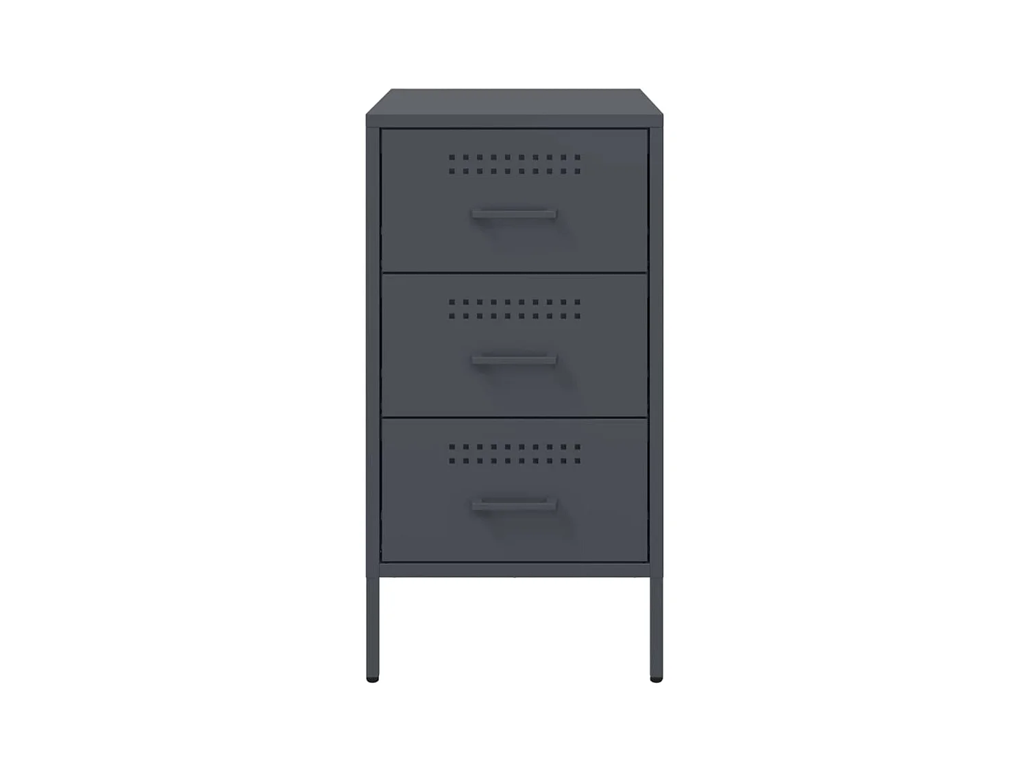 Mesita de noche | Mesilla de noche acero gris antracita 36x39x68 cm