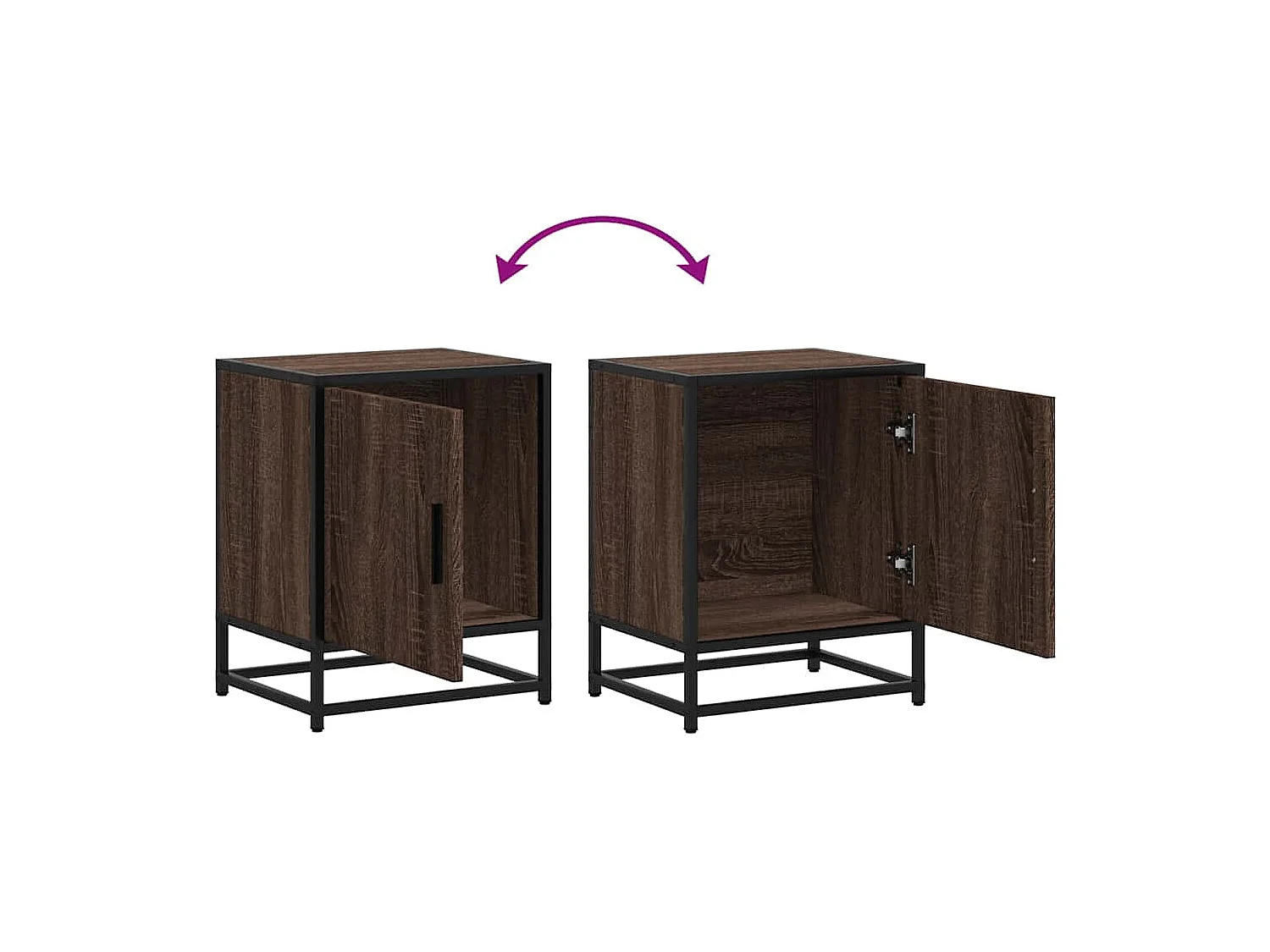 Mesitas de noche | Mesilla de noche 2 uds madera ingeniería marrón roble 40x31x50 cm