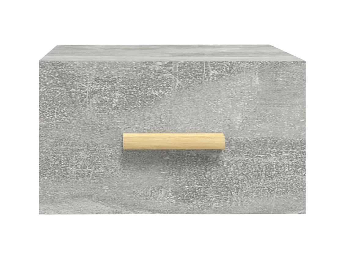 Mesita de noche | Mesilla de noche de pared color gris hormigón 35x35x20 cm