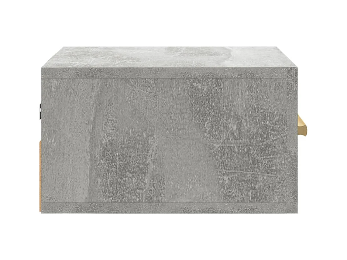 Mesita de noche | Mesilla de noche de pared color gris hormigón 35x35x20 cm