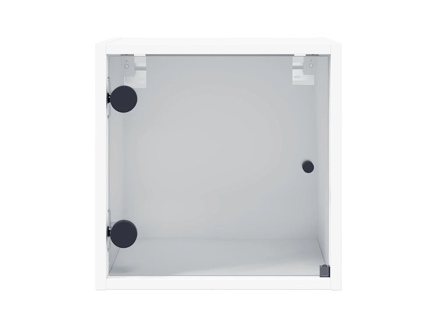 Mesitas de noche | Mesilla de noche con puertas de vidrio 2 uds blanco 35x37x35 cm