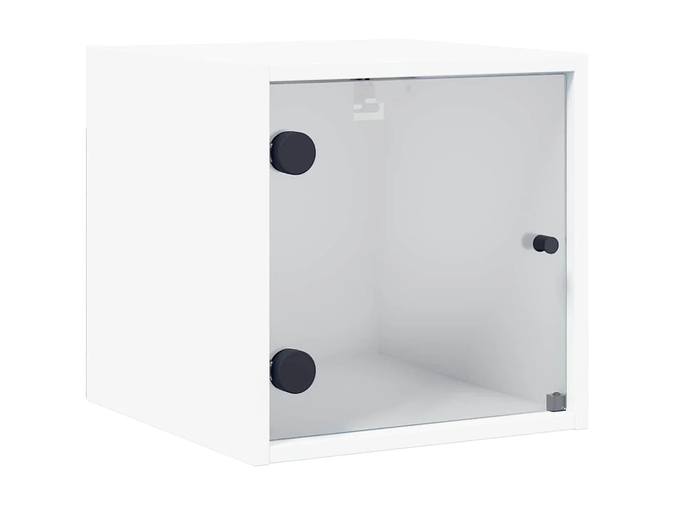 Nachttische-Beistelltisch-Nachttischkommode mit Glastüren 2 Stk. Weiß 35x37x35 cm SHL35126