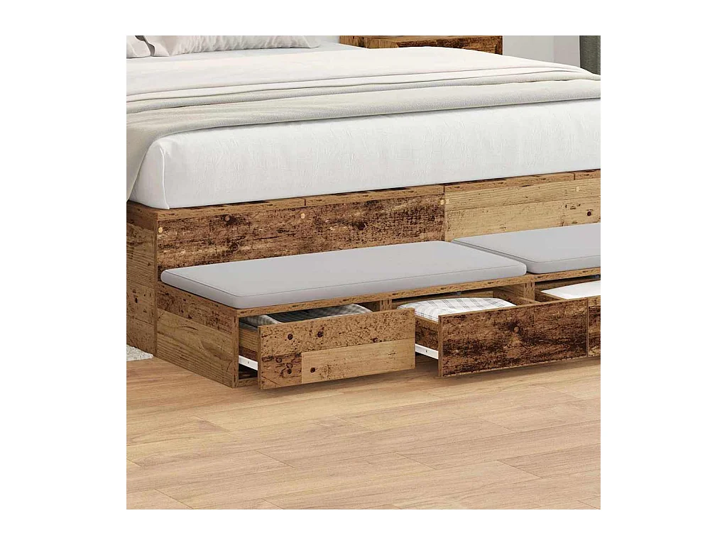 Tiroirs de lit avec tiroir Bois ancien 135x36.5x16.5 cm