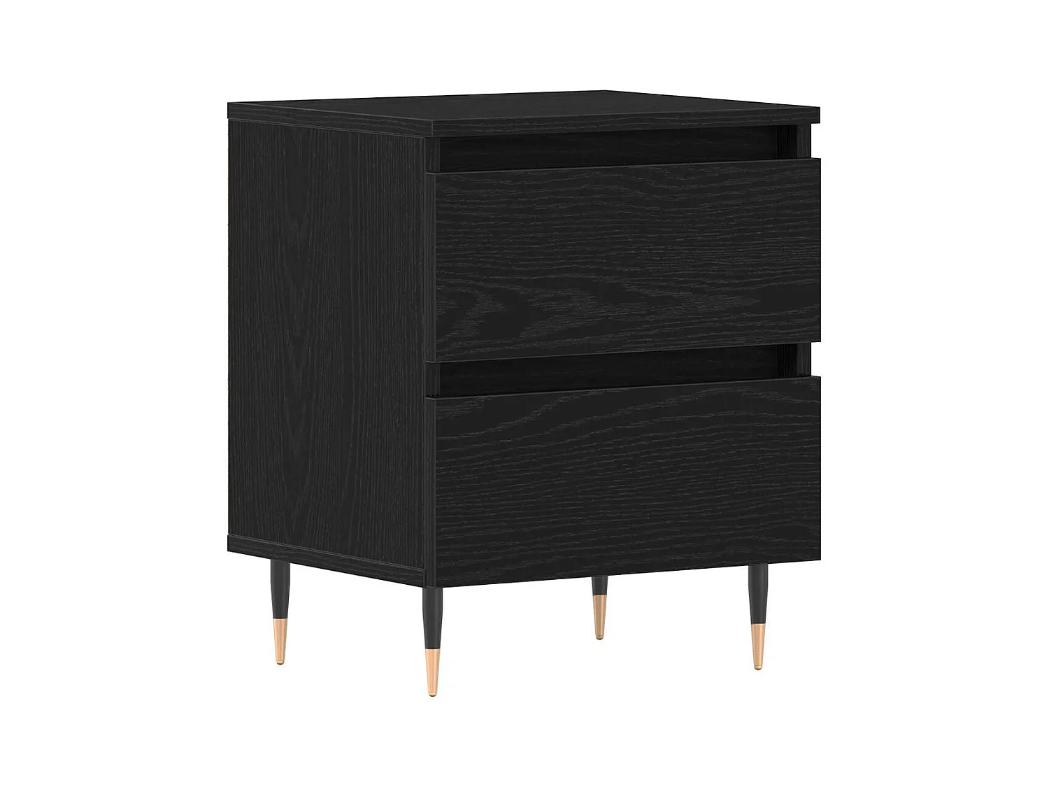 Mesita de Noche | Armario de Noche | Mesilla de noche con cajón Roble negro 40x35x50 cm