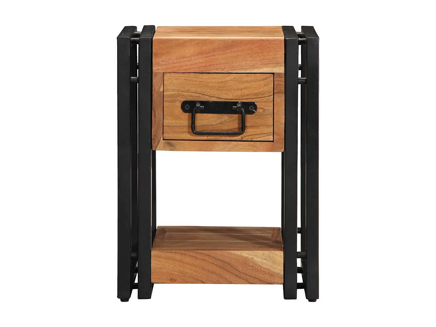 Nachttisch 2er Set-Beistelltisch Braun 30 x 30 x 40 cm Massivholz Akazie SHL53983