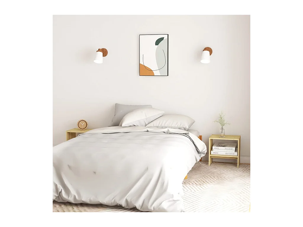 Mesita de noche | Mesilla de noche madera maciza de pino 40x30,5x40 cm