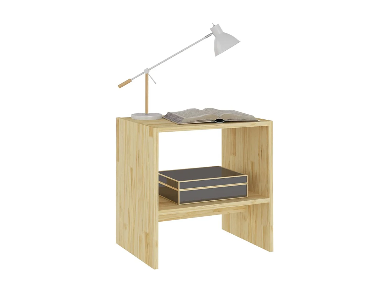 Nachttisch-Beistelltisch 40x30,5x40 cm Massivholz Kiefer SHL30955