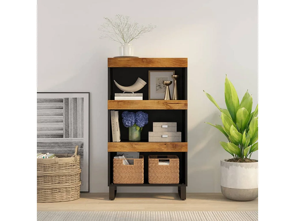 Nachttisch-Beistellschrank 60x33x107 cm Massivholz Mango SHL91844