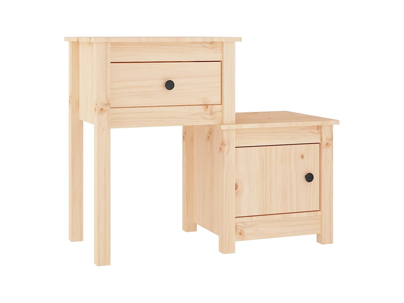 Mesita de noche | Mesilla de noche madera maciza de pino 79,5x38x65,5 cm