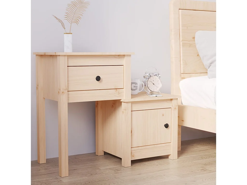 Nachttisch-Beistelltisch 79,5x38x65,5 cm Massivholz Kiefer SHL14780