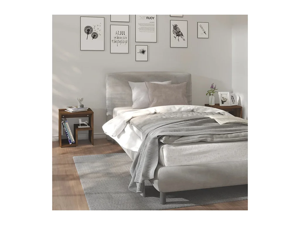 Mesitas de noche | Mesilla de noche 2 uds contrachapado roble marrón 40x30x40 cm