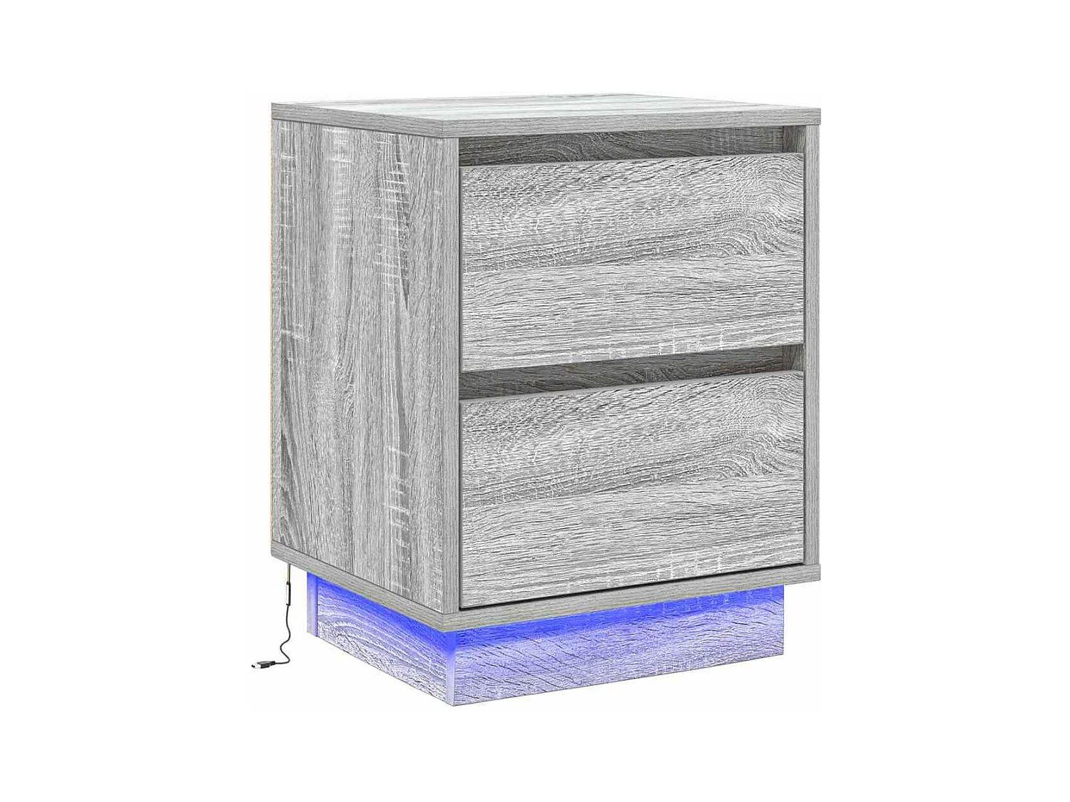 Mesita de Noche | Armario de Noche | Mesilla de noche Gris 39x34.5x50 cm Madera contrachapada