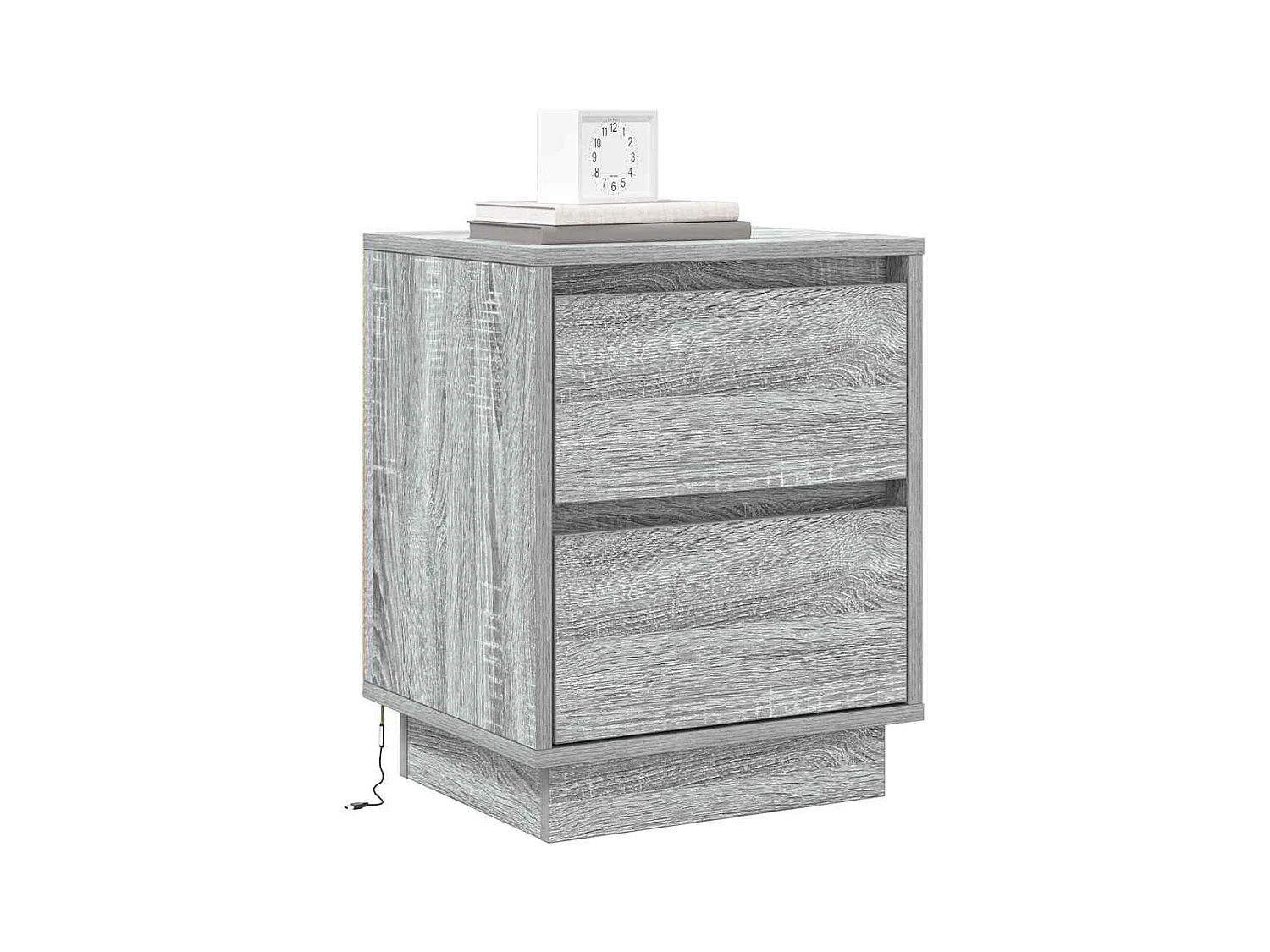 Mesita de Noche | Armario de Noche | Mesilla de noche Gris 39x34.5x50 cm Madera contrachapada