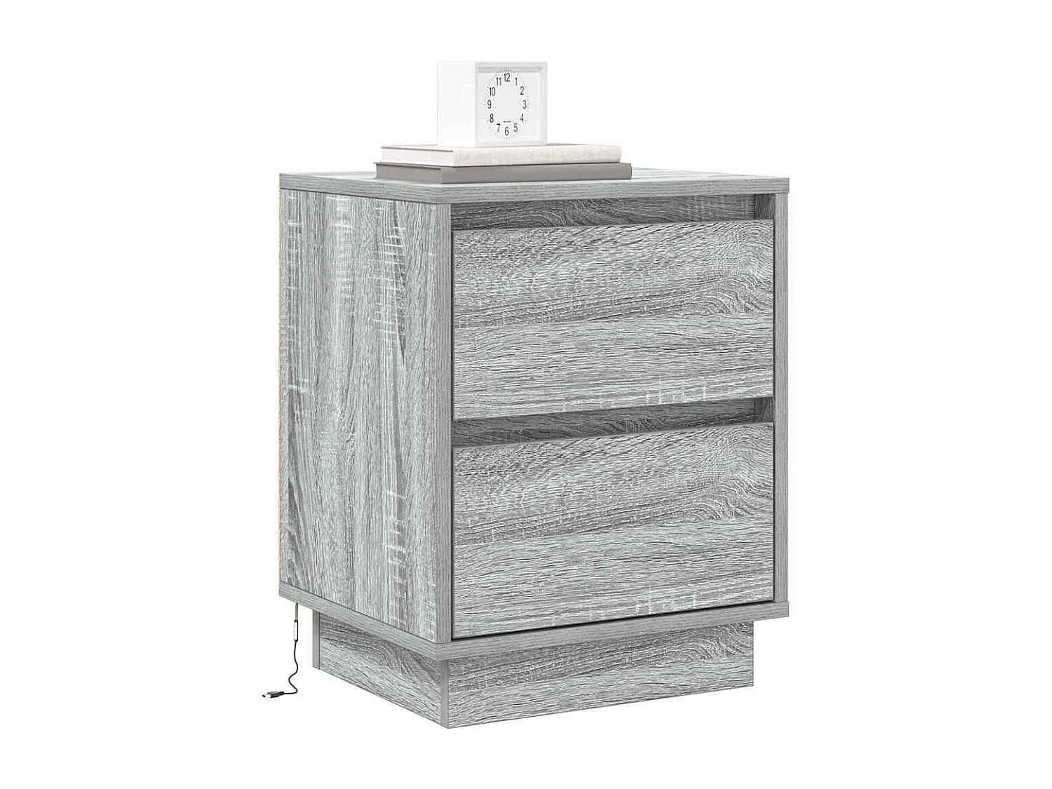 Nachttisch-Beistelltisch mit Schubladen Grau 39 x 34,5 x 50 cm Holzwerkstoff SHL86296