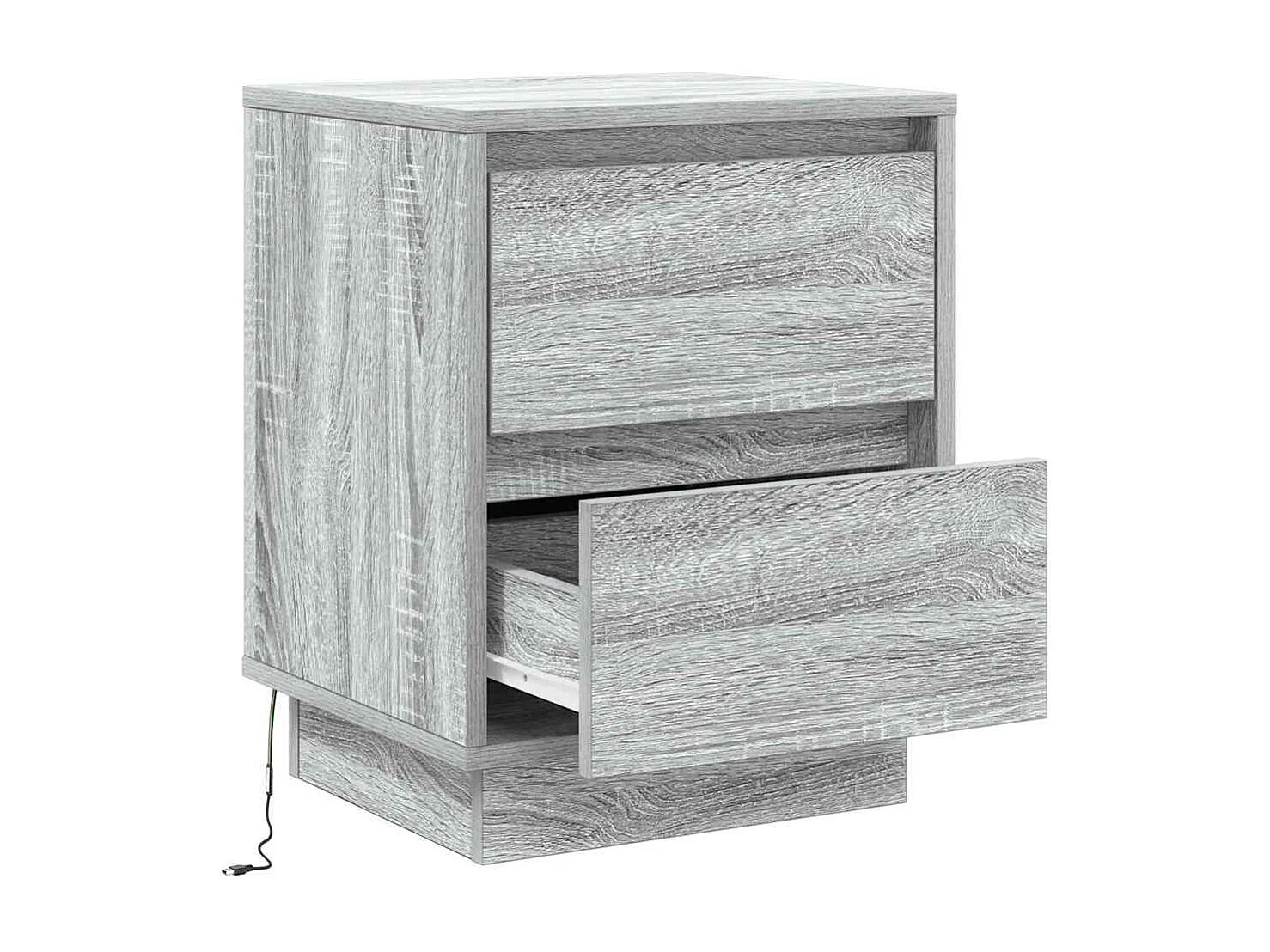 Nachttisch-Beistelltisch mit Schubladen Grau 39 x 34,5 x 50 cm Holzwerkstoff SHL86296