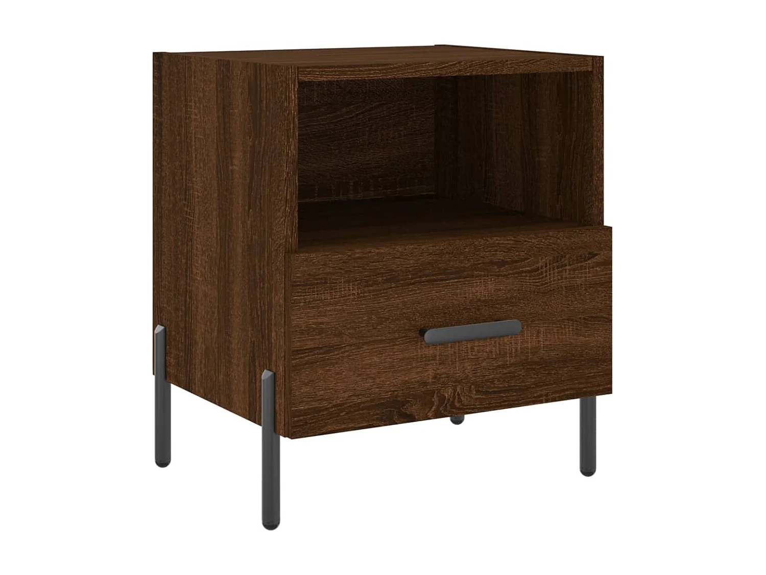 Nachttisch 2er Set-Beistelltisch Braun Eichen-Optik 40x35x47,5cm Holzwerkstoff SHL48011