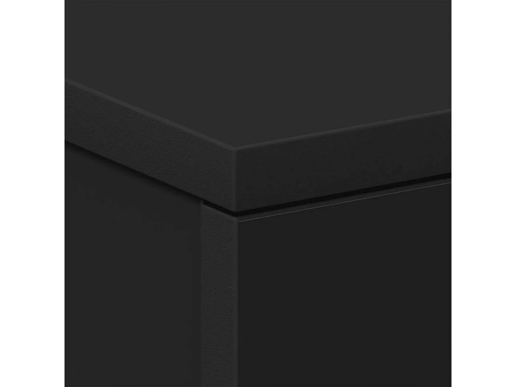 Mesita de noche | Mesilla de noche de aglomerado negro 38x35x56 cm