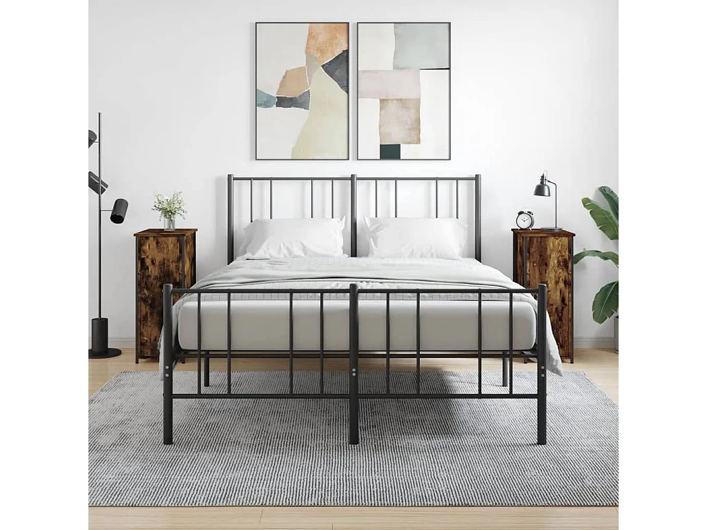 Nachttisch 2er Set-Beistelltisch-Nachttischkommode Räuchereiche 32x42x80 cm Holzwerkstoff SHL99081