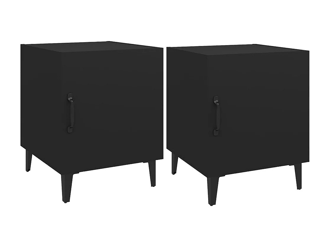 Nachttisch 2er Set-Beistelltisch Schwarz Holzwerkstoff SHL83187