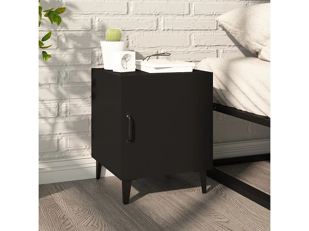 Nachttisch 2er Set-Beistelltisch Schwarz Holzwerkstoff SHL83187