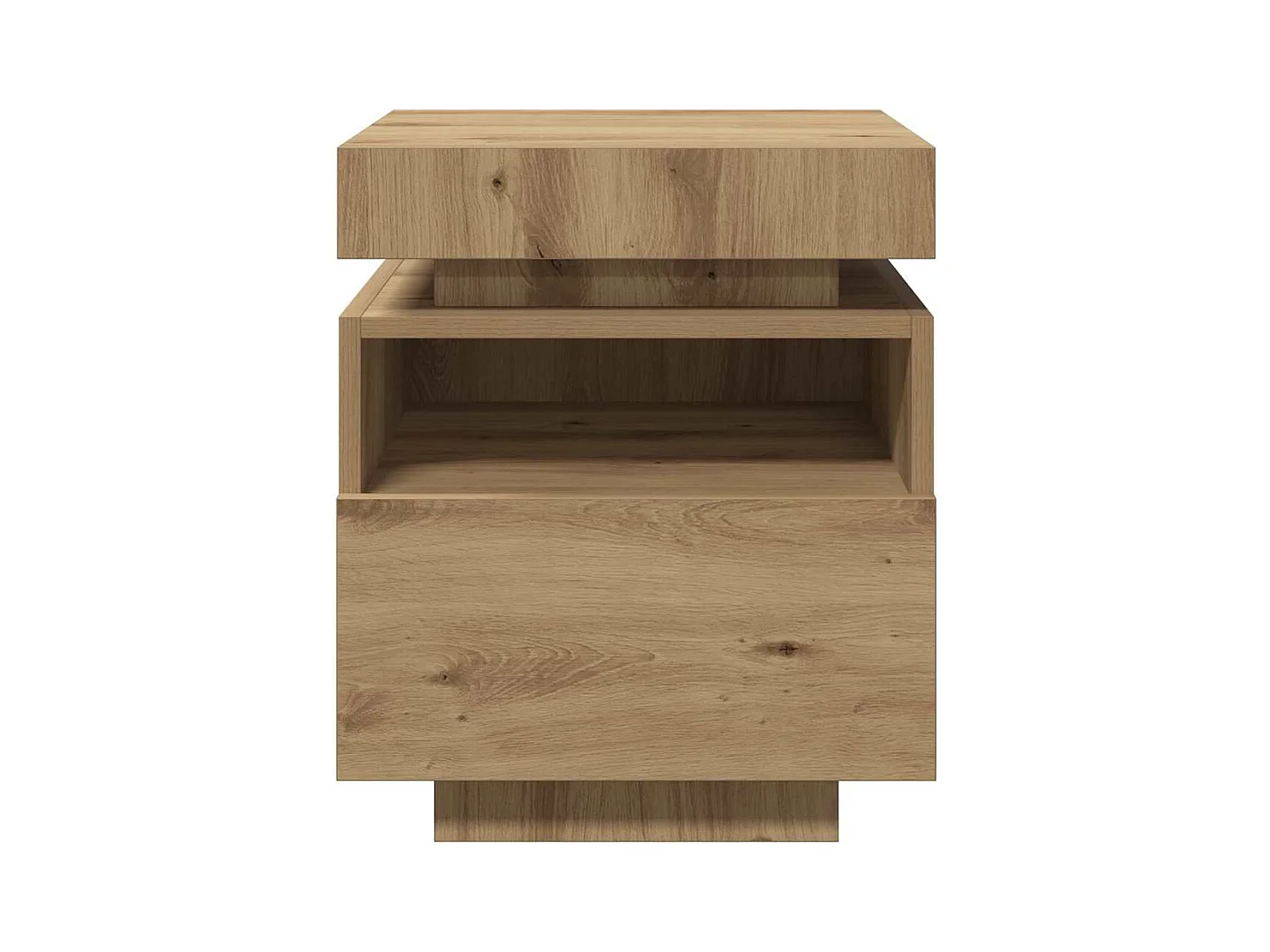 Mesita de noche | Mesilla de noche con luces LED roble artisan 40x39x48,5 cm