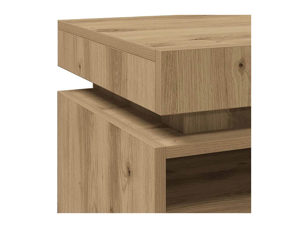Mesita de noche | Mesilla de noche con luces LED roble artisan 40x39x48,5 cm