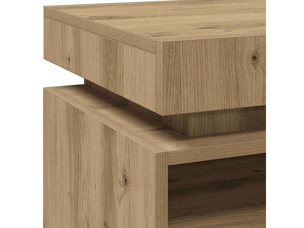 Nachttisch-Beistelltisch mit LED-Leuchten Artisan-Eiche 40x39x48,5 cm SHL40573
