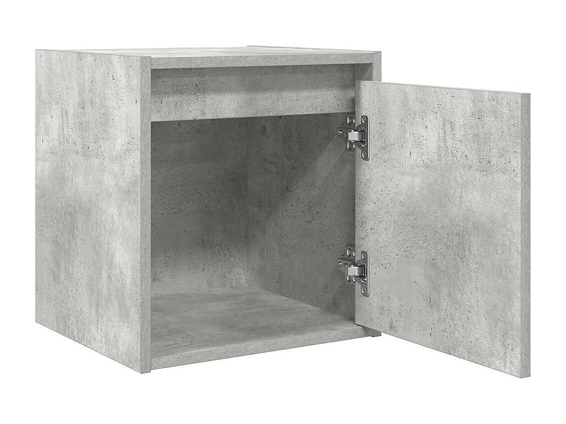 Table de chevet suspendue gris béton 38x34x40 cm