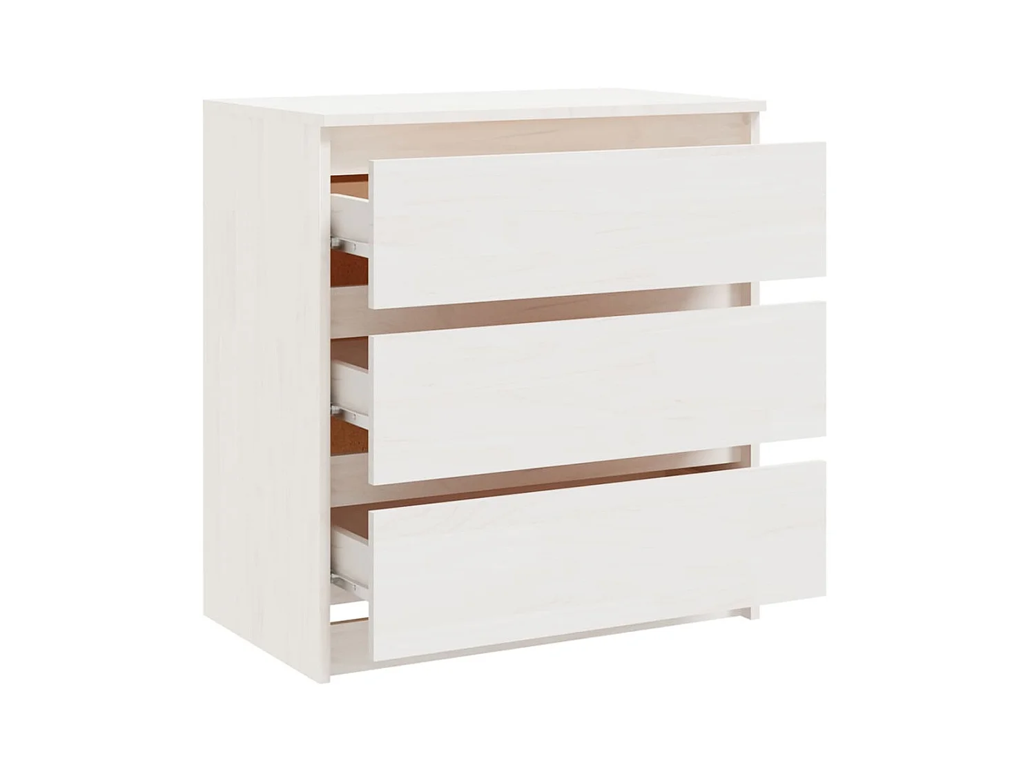 Mesita de noche | Mesilla de noche madera maciza de mango blanco 60x36x64 cm